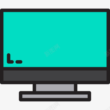 计算机信息102办公室计算机线性颜色图标图标