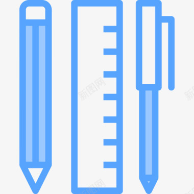 蓝色铅笔图样铅笔教育180蓝色图标图标
