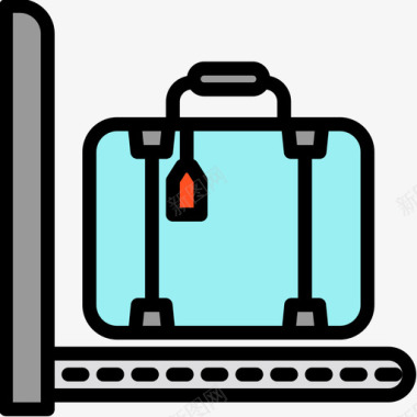 旅游主题图标旅游机场49线性颜色图标图标