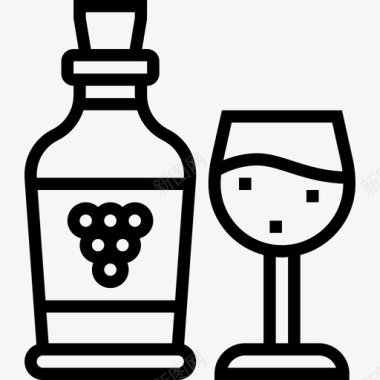 葡萄酒法国符号线性图标图标