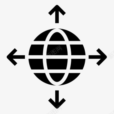 全球扩张商业跨国公司图标图标
