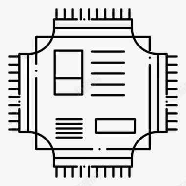 微型芯片芯片cpu微芯片图标图标