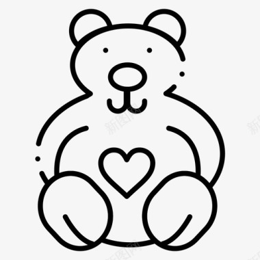 泰迪熊爱婚礼图标图标