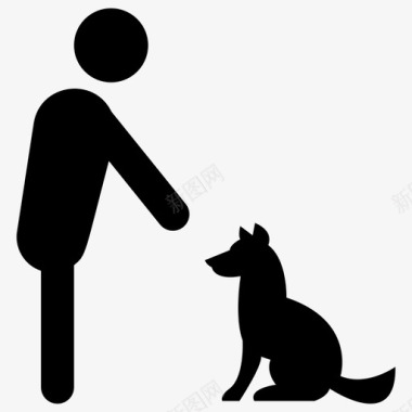 坐狗坐驯狗服从训练图标图标