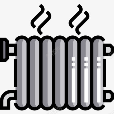 冬季新产品加热器冬季50线性颜色图标图标