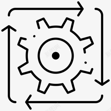 自动喷淋工作流程自动化cog图标图标