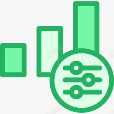 绿色和橙色条形图分析8线形绿色图标图标
