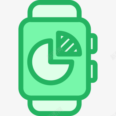 智能手表分析8线性绿色图标图标