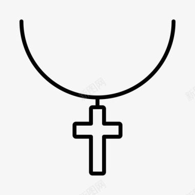 十字项链天主教基督教图标图标