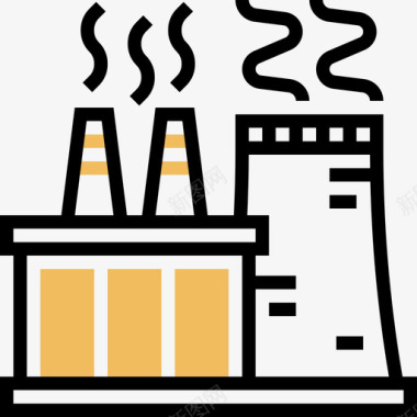黄色光源核电站5号核电站黄色阴影图标图标