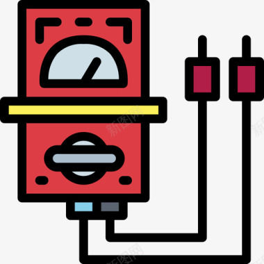 电压表汽车维修29线性颜色图标图标