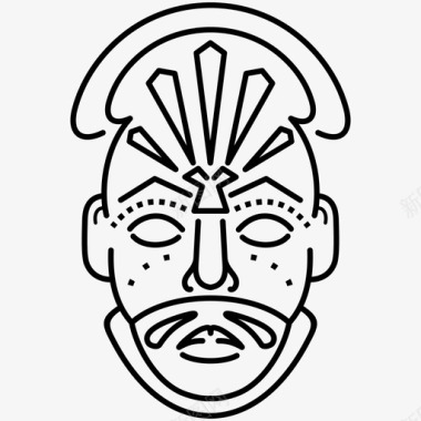 面具非洲面具土著人面具图标图标