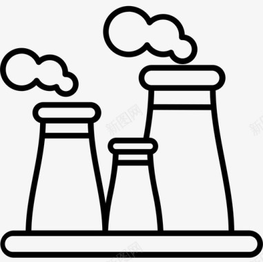 电力工业工厂电力工业线性图标图标