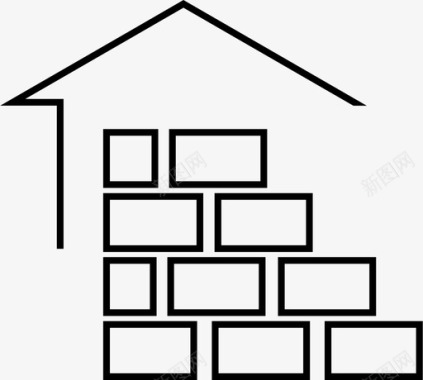 经理办公室墙建筑砖块交通锥图标图标