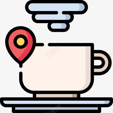 途牛旅游应用咖啡杯旅游应用程序12线性颜色图标图标
