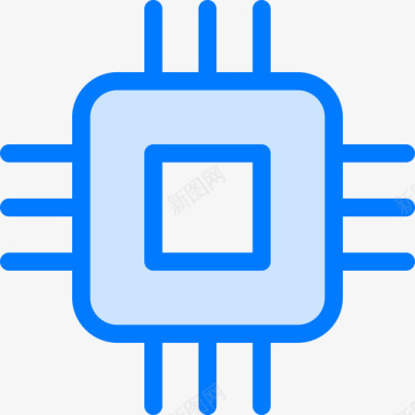 芯片pc组件7蓝色图标图标
