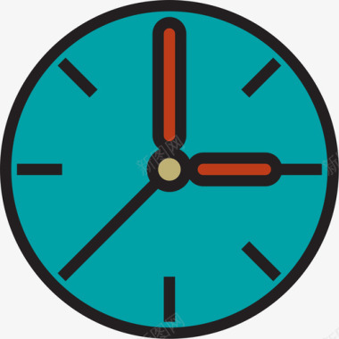 时钟挂表时钟教育和学习7线性颜色图标图标