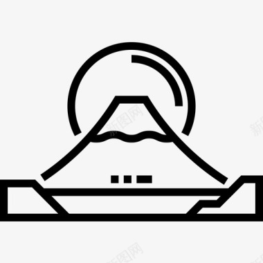 富士山富士山日本33直线图标图标