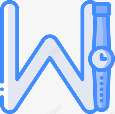 字母W语音4蓝色图标图标