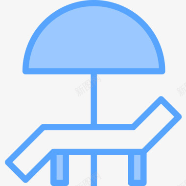 躺椅家具101蓝色图标图标