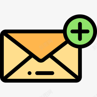 彩色电子邮件添加图标图标