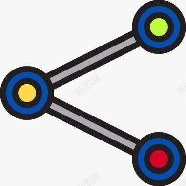 色彩分离分享数字营销94线性色彩图标图标