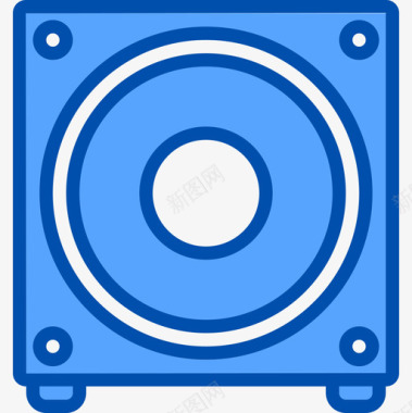 蓝色扬声器音乐61蓝色图标图标
