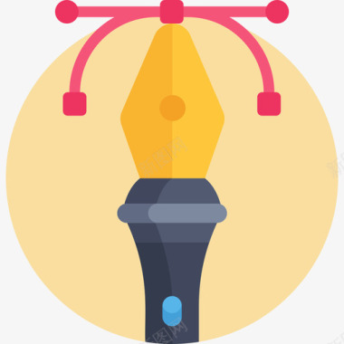 创意羽毛钢笔钢笔创意工具17扁平图标图标