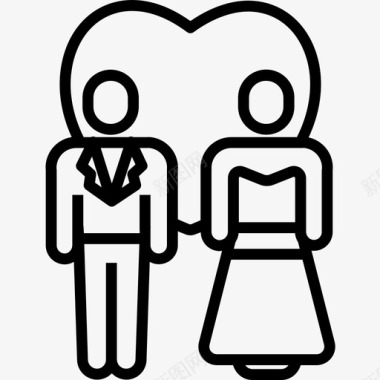 夫妇新婚夫妇婚礼146直系图标图标
