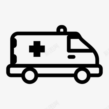 医疗废物标志救护车医疗红十字会图标图标