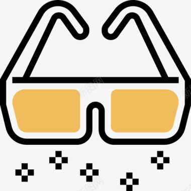 3d眼镜电子游戏7黄影图标图标