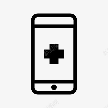 智能手机医疗红十字会图标图标