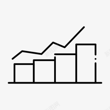 V增长图表流程图图标图标