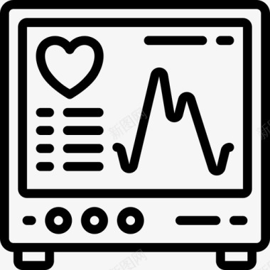 心电图医疗设备线性图标图标
