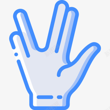 瓦肯敬礼双手5蓝色图标图标