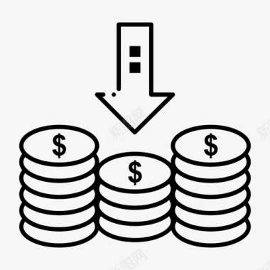 M4V硬币箭头现金图标图标