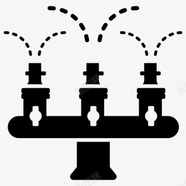标签连接器喷泉水灌溉图标图标