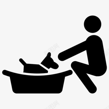 狗洗澡狗美容清洗图标图标
