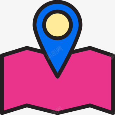 位置地图位置购物和电子商务5线性颜色图标图标