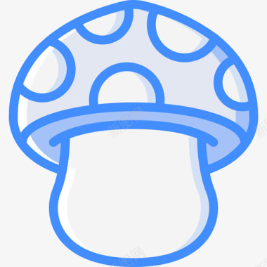 蘑菇自然51蓝色图标图标