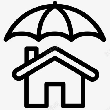 概述家庭保险房子保护图标图标