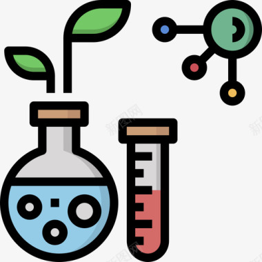 遗传调控化学遗传学和生物工程3线性颜色图标图标