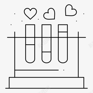 心脏印花试管心脏实验室图标图标