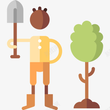 植树造林慈善42平坦图标图标