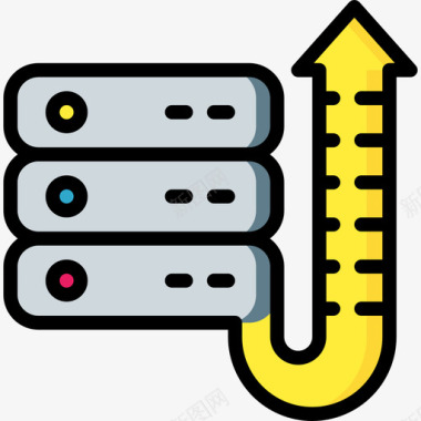 WIFI网络服务器网络托管15线性颜色图标图标