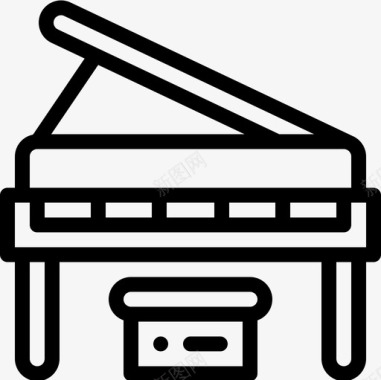 钢琴矢量图钢琴音乐63线性图标图标