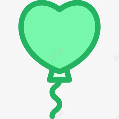 气球庆祝11线形绿色图标图标