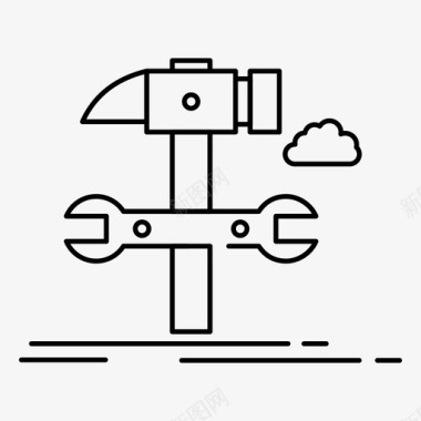 工程矢量素材建造工程锤击图标图标