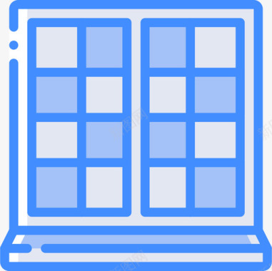 窗户建筑窗户4蓝色图标图标