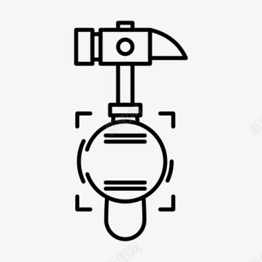 矢量H5锤子断裂碰撞图标图标